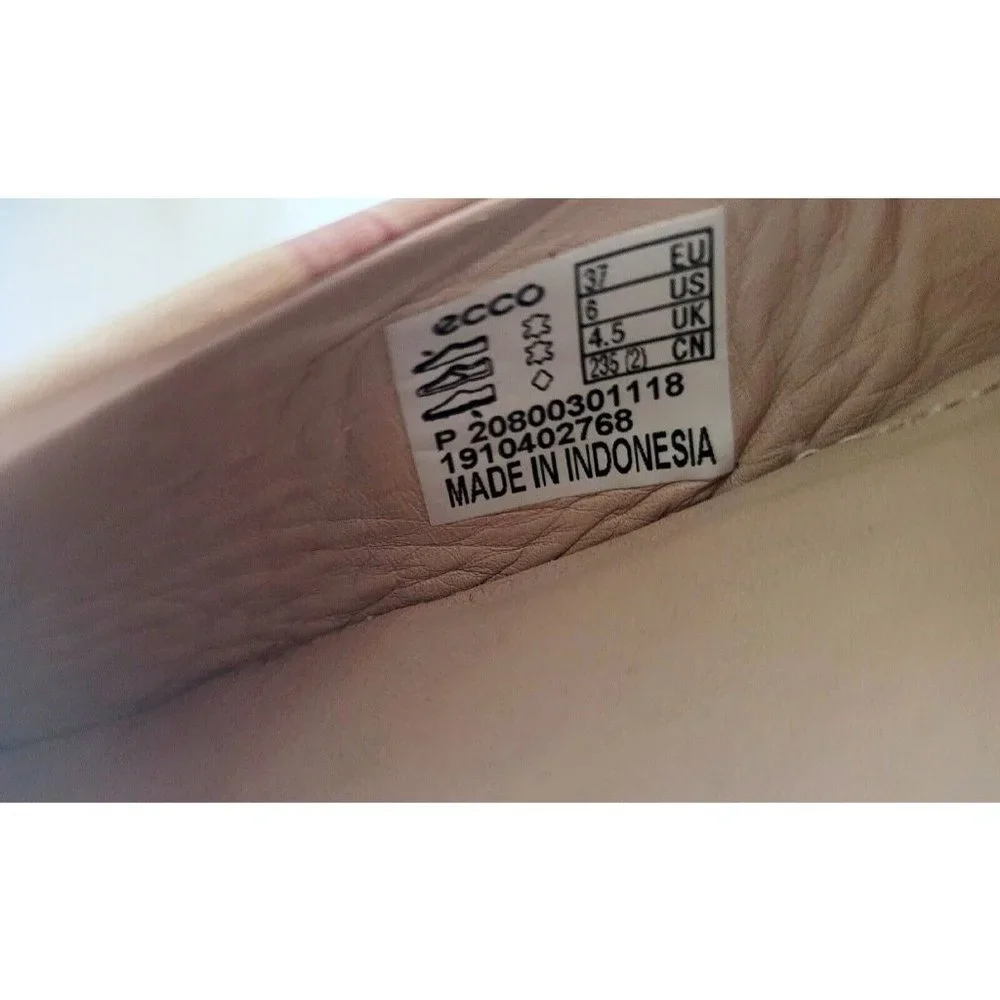 Ecco Anine Pink Beige Floral Ballet Ballerina Flats Slip On Leather Shoes 6 37_10
